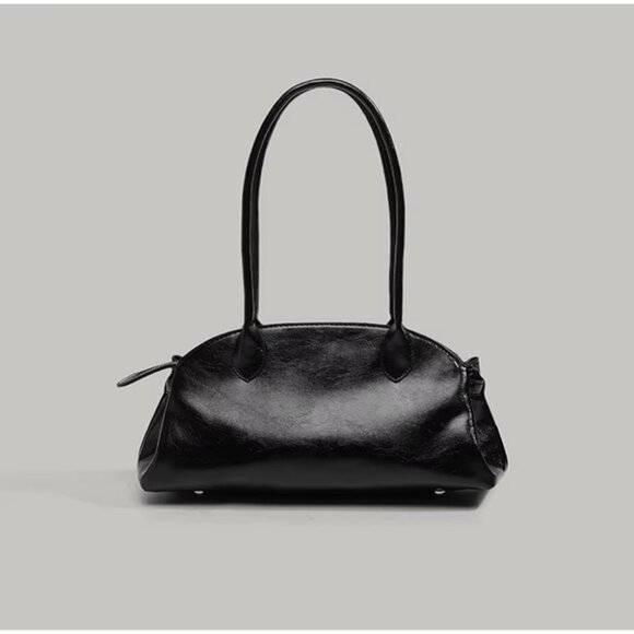 Structured PU Leather Retro Bowling Shoulder Bag - Picture 8 of 15